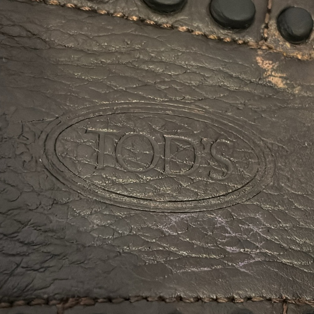 Tod's Brown Loafers Driving Moc Shoes Men Size 9.5 pebbled leather - Picture 10 of 10